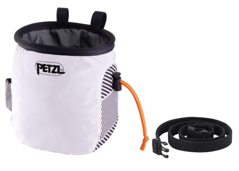 PETS039BB04 #1. Petzl Saka Chalk Bag White Dazzle